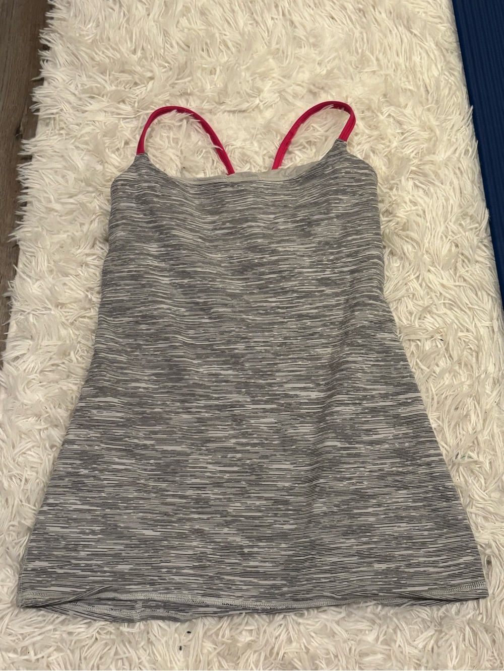 lululemon athletica Gray Strappy Tank with Pink Straps